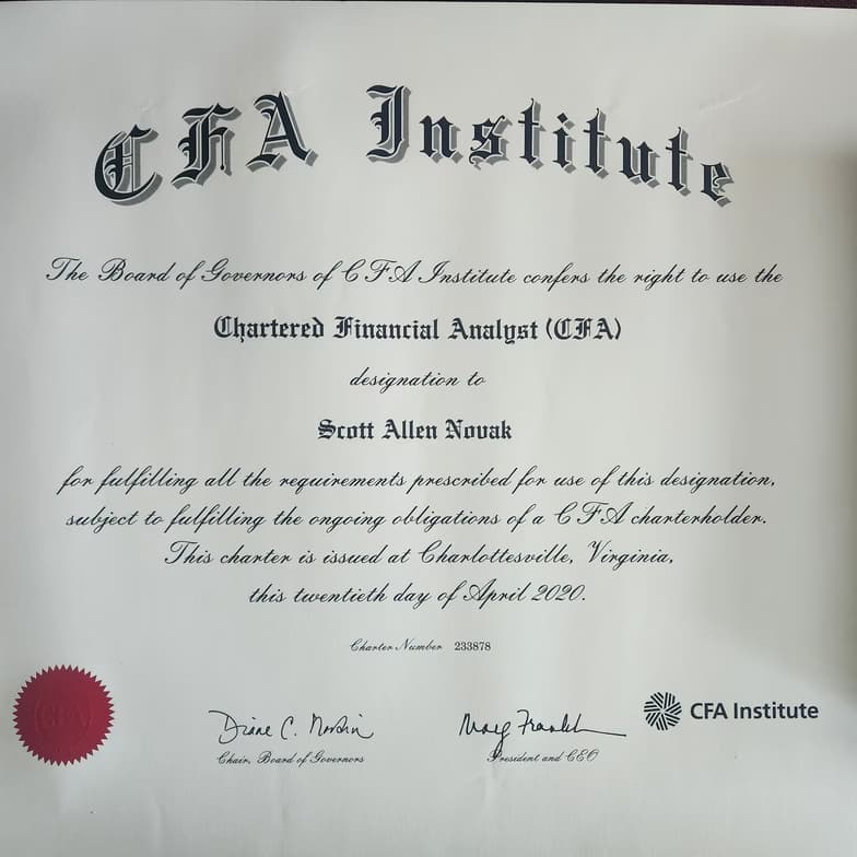 Verified degree or teaching certification of Scott