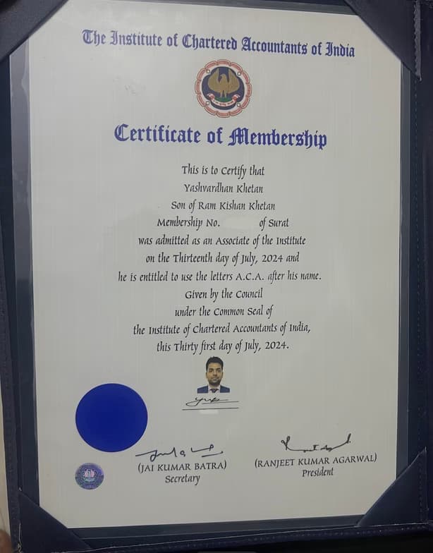 Verified degree or teaching certification of Yash