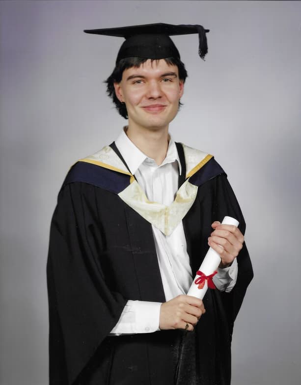 Graduation ceremony photo of Joe