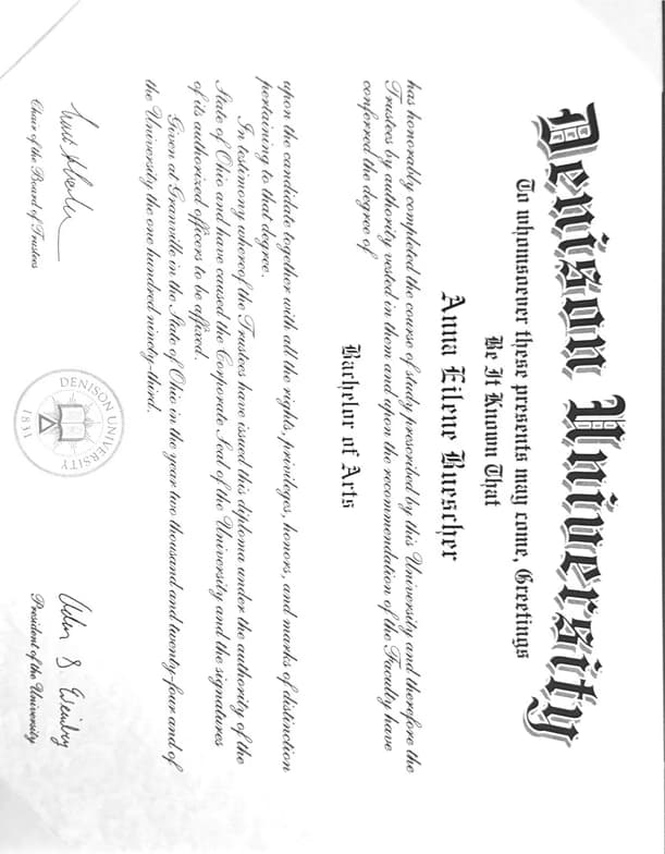 Verified degree or teaching certification of Anna