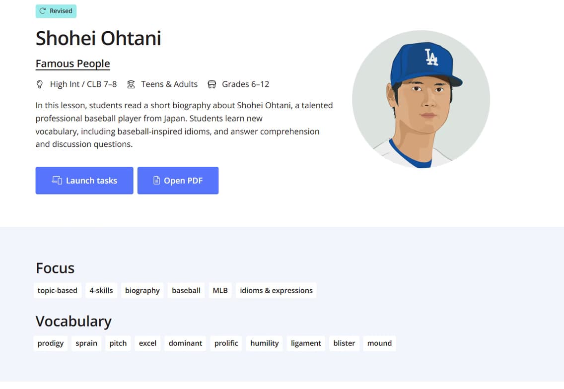 English learning materials by James