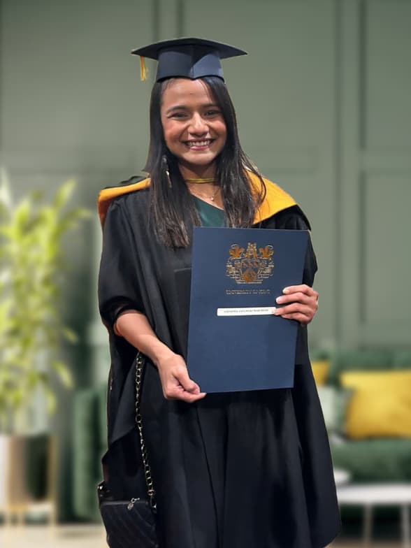 Graduation ceremony photo of Grishma