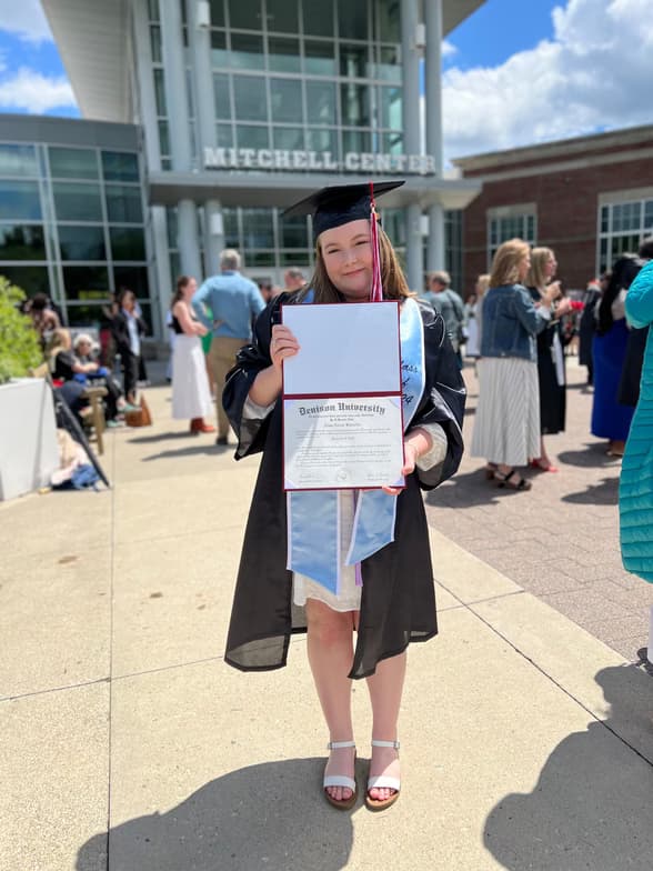 Graduation ceremony photo of Anna