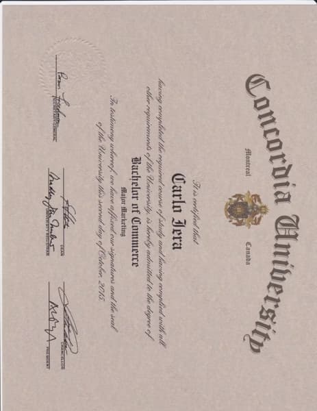 Verified degree or teaching certification of Carlo