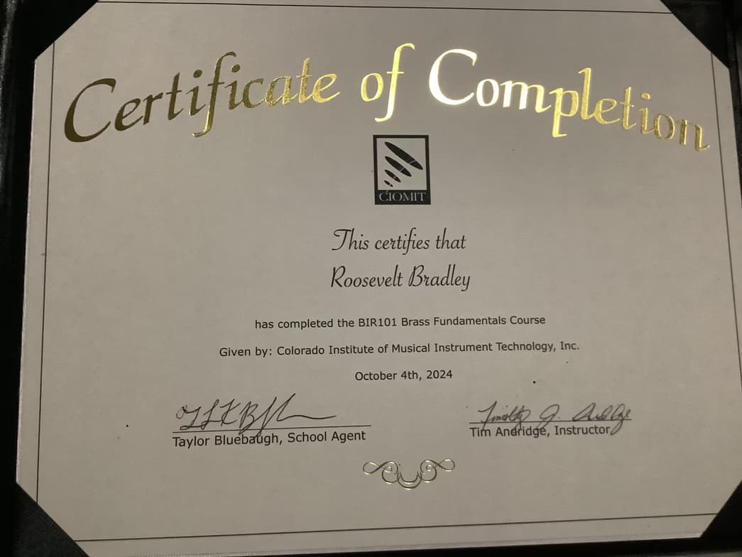 Verified degree or teaching certification of Roosevelt