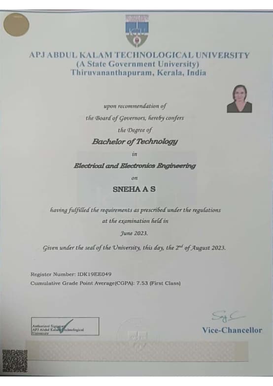 Verified degree or teaching certification of Kerri