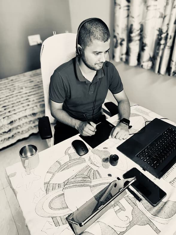 Abhimanyuenjoying a hobby outside teaching