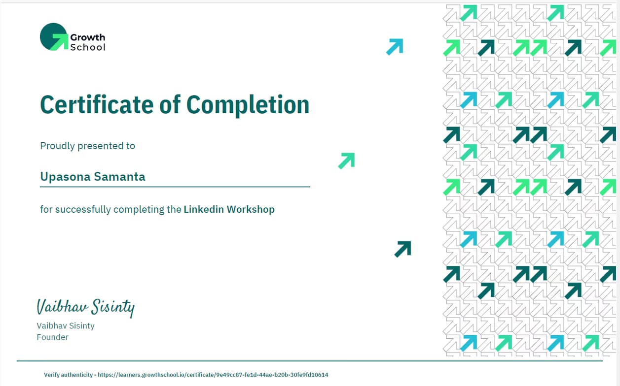 Verified degree or teaching certification of Upasona