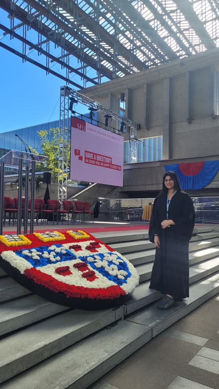 Graduation ceremony photo of Snehreet