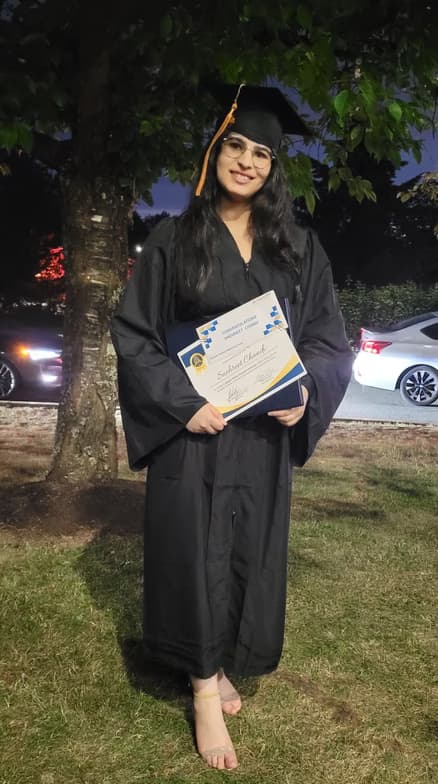 Graduation ceremony photo of Snehreet