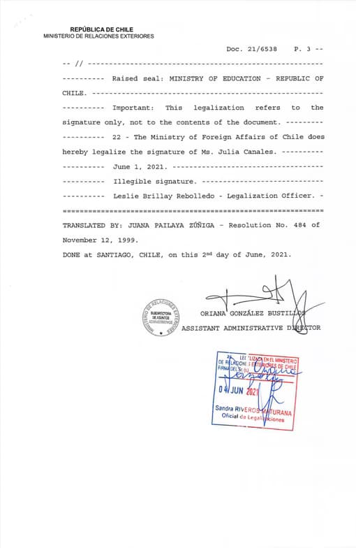 Verified degree or teaching certification of Viviana