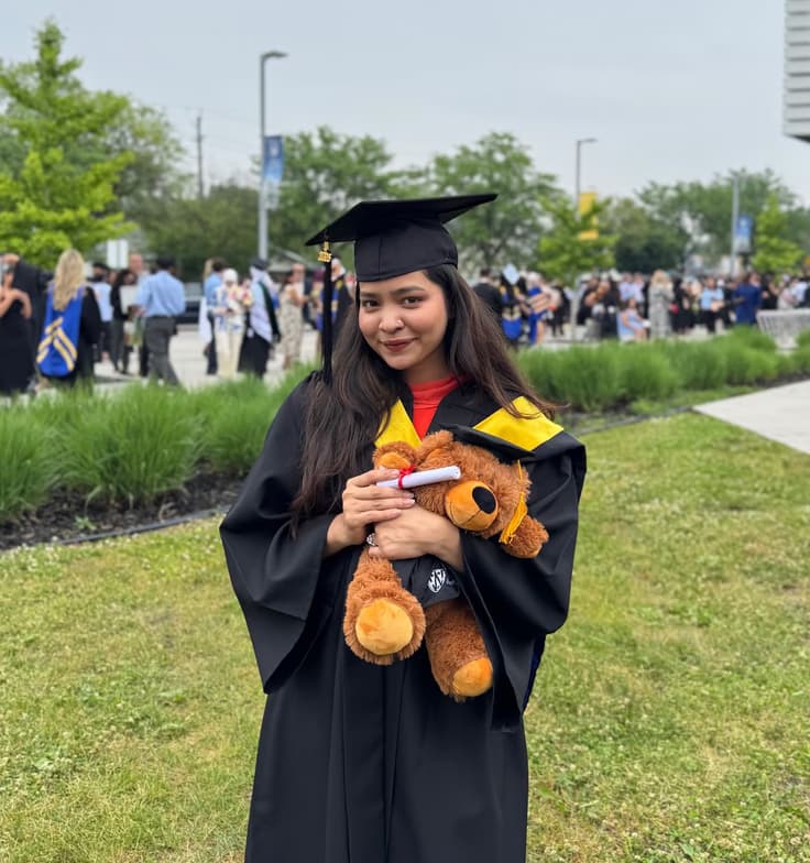 Graduation ceremony photo of Rabea