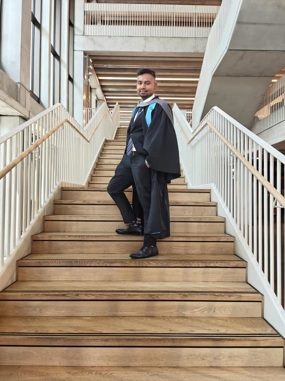 Graduation ceremony photo of Jeremiah Daniel