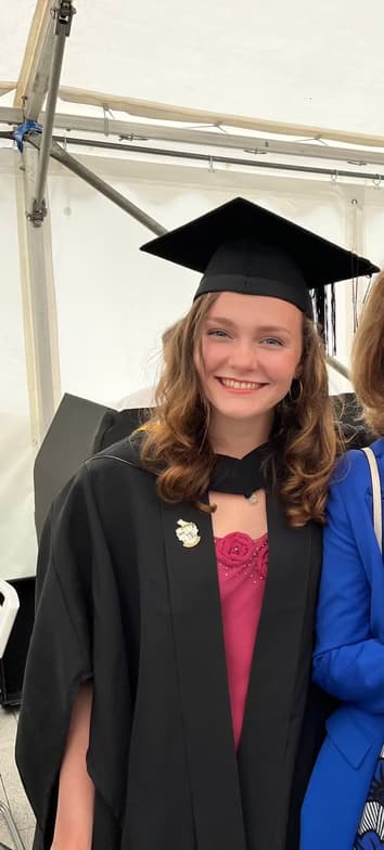 Graduation ceremony photo of Caitlin