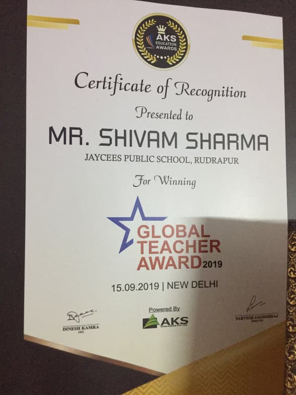 Verified degree or teaching certification of SHIVAM