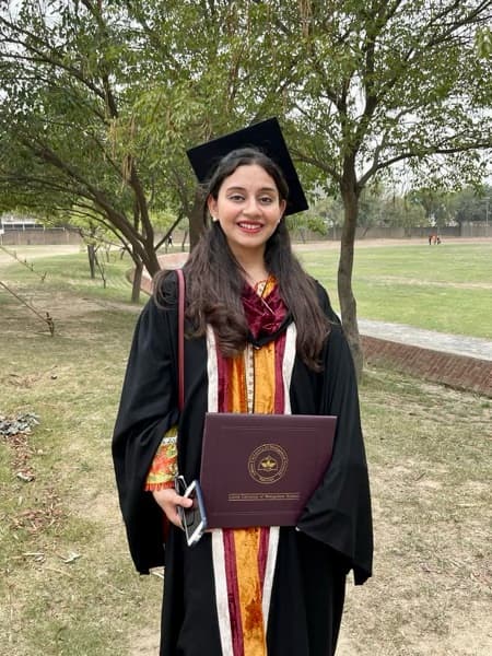 Tahreem graduated from Middlesex University