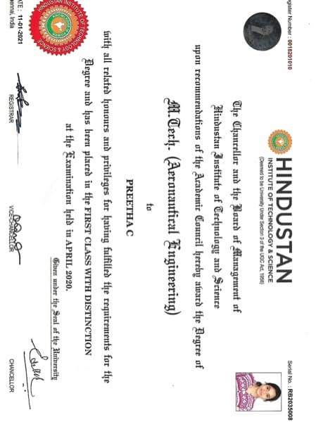 Preetha graduated from Jain University