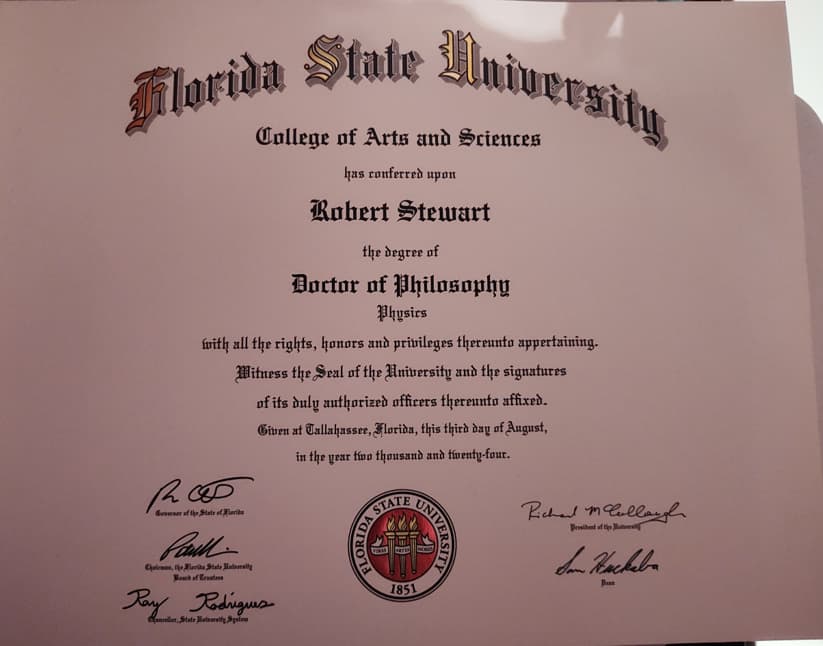 Robert graduated from Florida State University