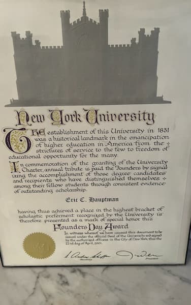 Eric graduated from New York University